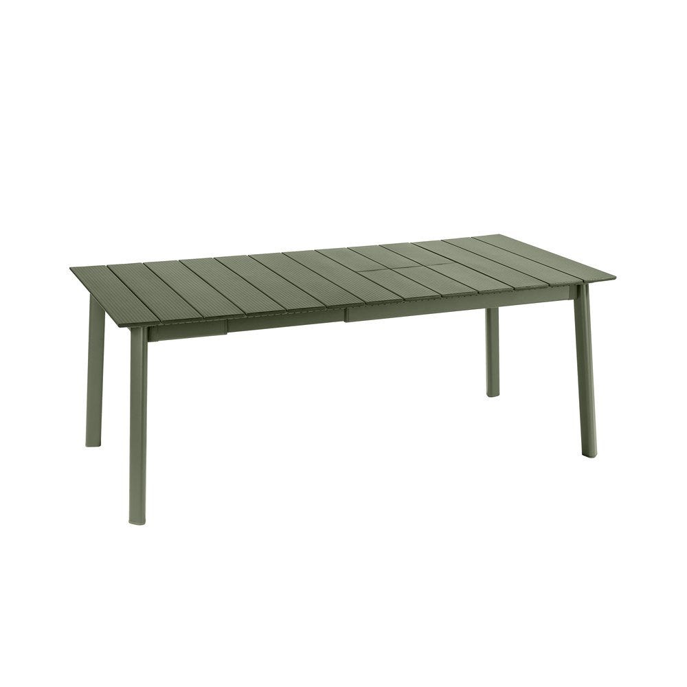 Ausziehbarer Gartentisch für 6 bis 8 Personen - Oron - Lattes Aluminium - Grün Moss