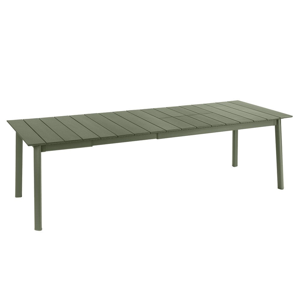 Ausziehbarer Gartentisch für 8 bis 10 Personen - Oron - Lattes Aluminium - Grün Moss